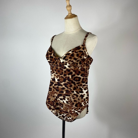 90s Newport News Leopard Underwire One Piece 16W - Picture 7 of 10